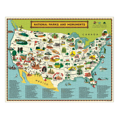 National Parks Map - 1000 brikker