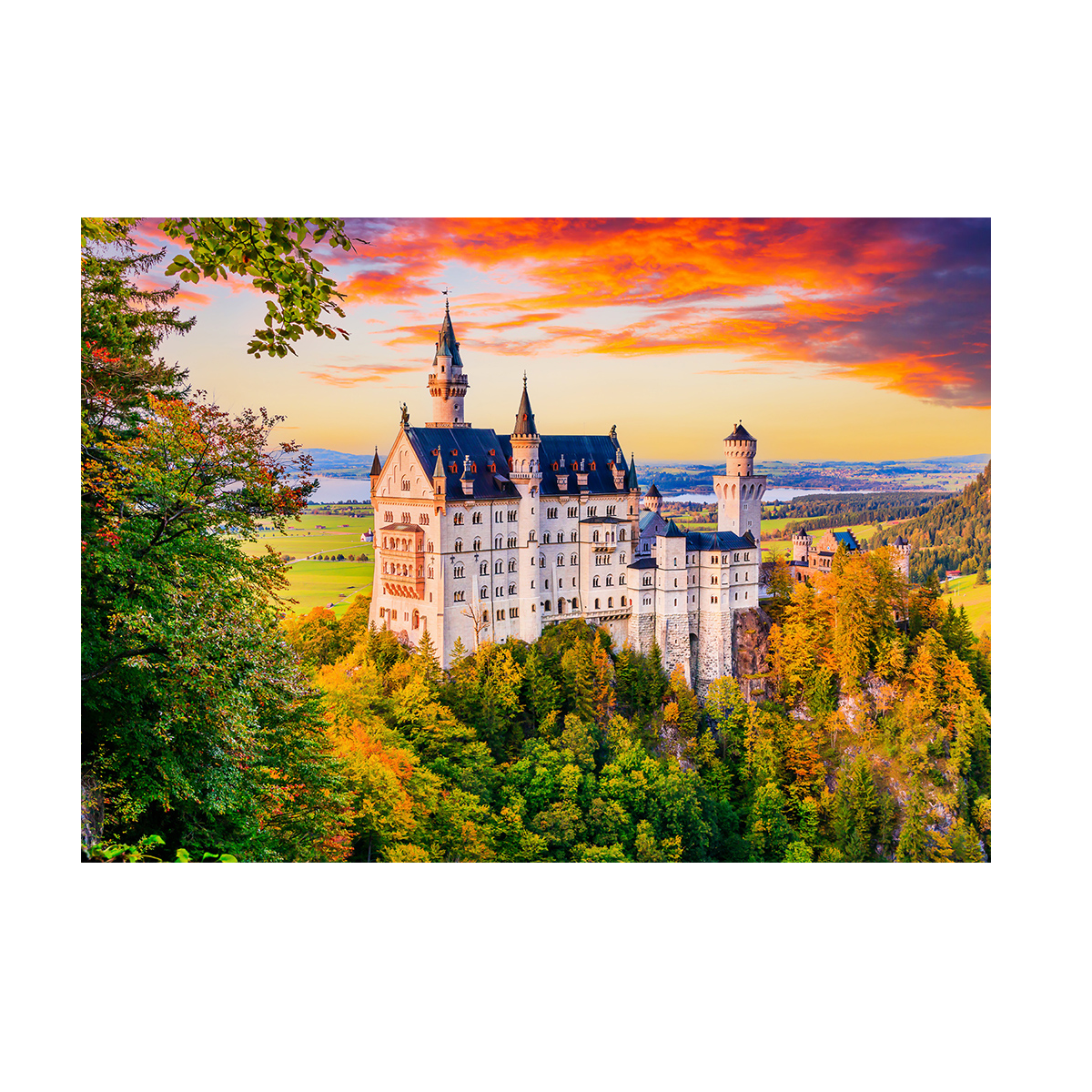 Neuschwanstein Castle in Autumn - 1000 brikker